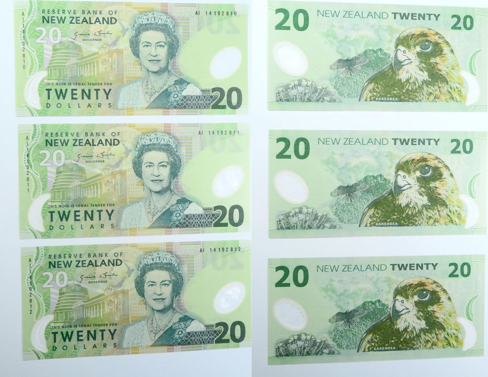 New Zealand 20 Dollars 2014 Graeme Wheeler Consecutive Numbered   1119 Img 9958 C 