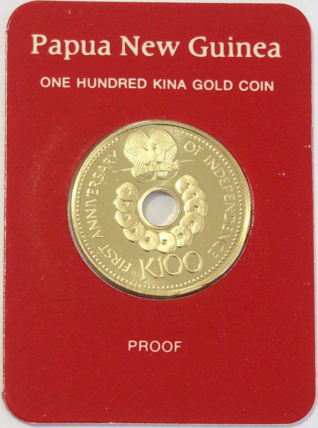 Papua New Guinea 100 Kina 1976 1st Anniversary of Independence Proof