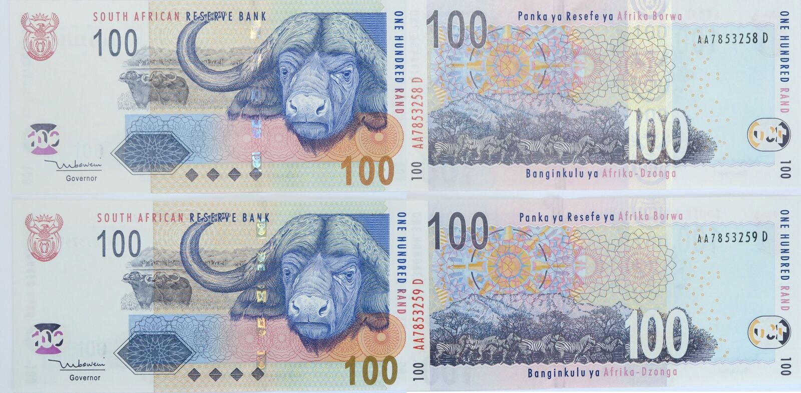 South Africa 100 Rand ND 2005 Pick 131.a UNC Uncirculated Banknote 