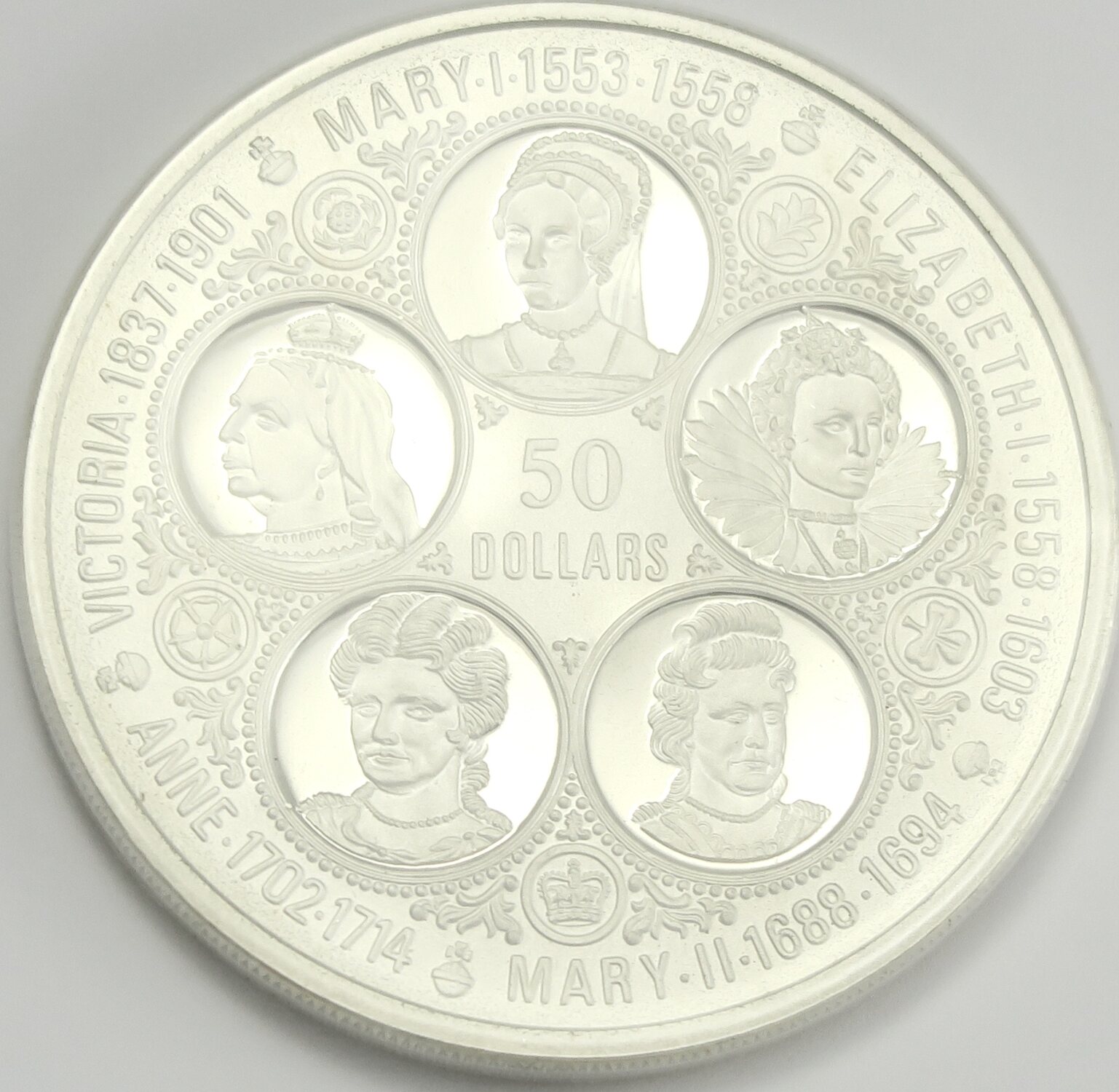 Cayman Islands 50 Dollars 1976 Sovereign Queens of England Proof