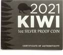 New Zealand Dolllar 2021 Brown Kiwi Proof