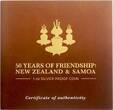 New Zealand Dollar 2012 Samoa 50 Years Friendship. Proof