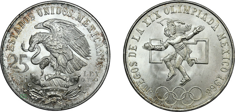 Mexico 12 Peso 1968 Olympics Commemorative Unc | MA-Shops