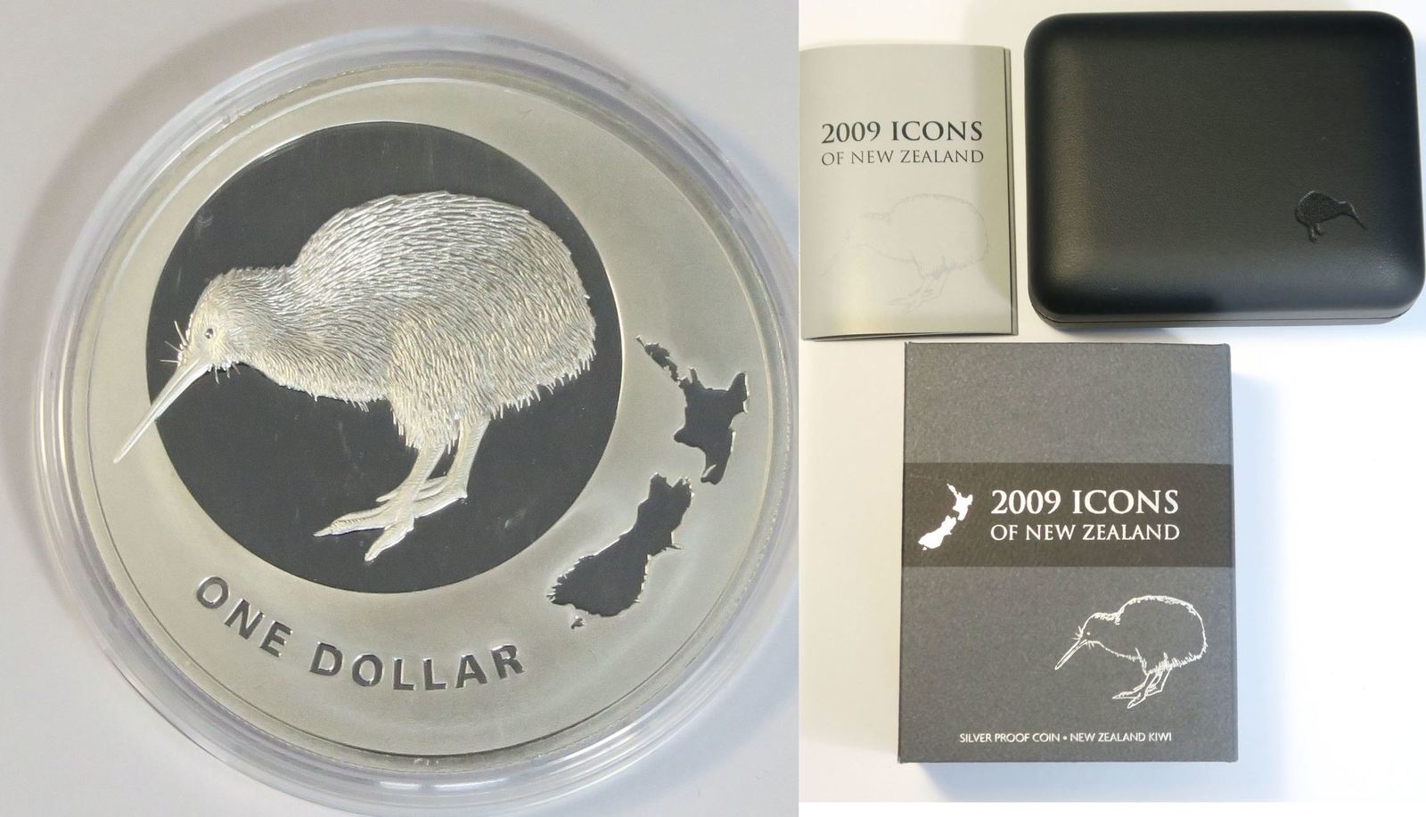 New Zealand Dollar Kiwi Icons Proof coin 2009