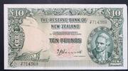 New Zealand Ten Pounds T.O Hanna signature -