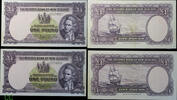 New Zealand One Pounds T.P. Hanna concescutive numbered pair -