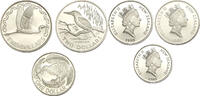 New Zealand One & Two dollar 1990-1993 Circulation sized special limited edition coins Proof