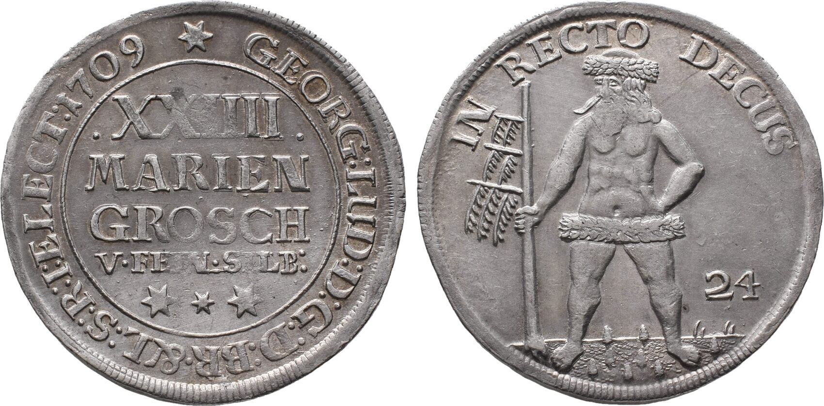 Braunschweig Calenberg Hannover 24 Mariengroschen 1709, Zellerfeld
