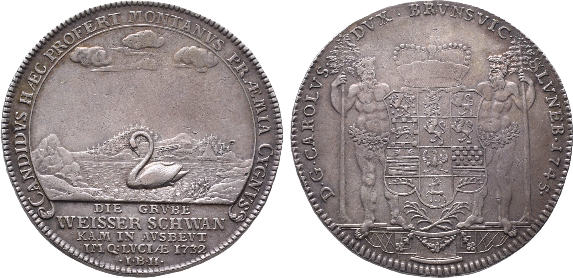Braunschweig Wolfenbüttel Reichstaler 1745, Zellerfld. Ausbeute der