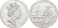 Solomon Inseln 10 Dollars 1991. Segelschiff. Polierte Platte 740.60 元  ＋  350.81 元 运费
