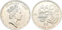 Tokelau 5 Dollars 1989. Segelschiff. Polierte Platte, ber&uuml;hrt 467.75 元  ＋  350.81 元 运费