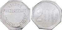 Deutschland / Panzerschiff Admiral Scheer 200 Pfennig Auslandseinsätze der deutschen Kriegsflotte. Aluminium Kantine Marke. -