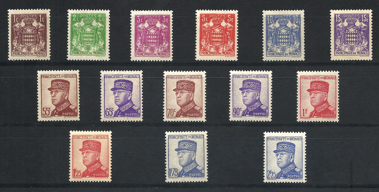 Monaco 1937 39 15e Anniversaire De L Avenement Du Prince Louis Ii Vf Mnh Ma Shops