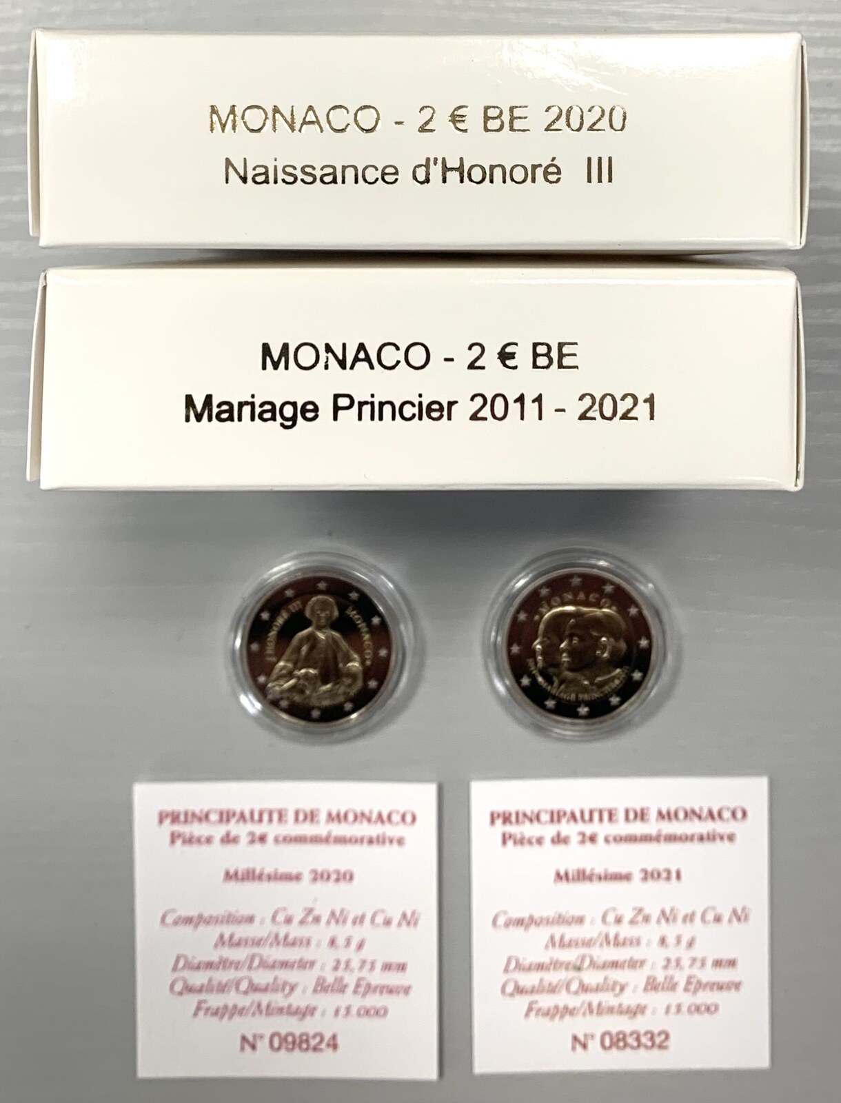 Pièce de 2 euros Prince Albert II de Monaco |Valeur par an