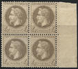 FRANCE 4 c 4 c gris, type "Empire LAURE", bloc de 4 (bdf), rare !