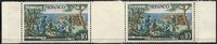 MONACO 0,10 F 0,10 F Repas champêtre, scarce gutter pair variety, RARE !