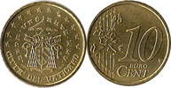 MONACO 10 c 2005 SEDE VACANTE Unz 46.93 US$  +  16.42 US$ shipping