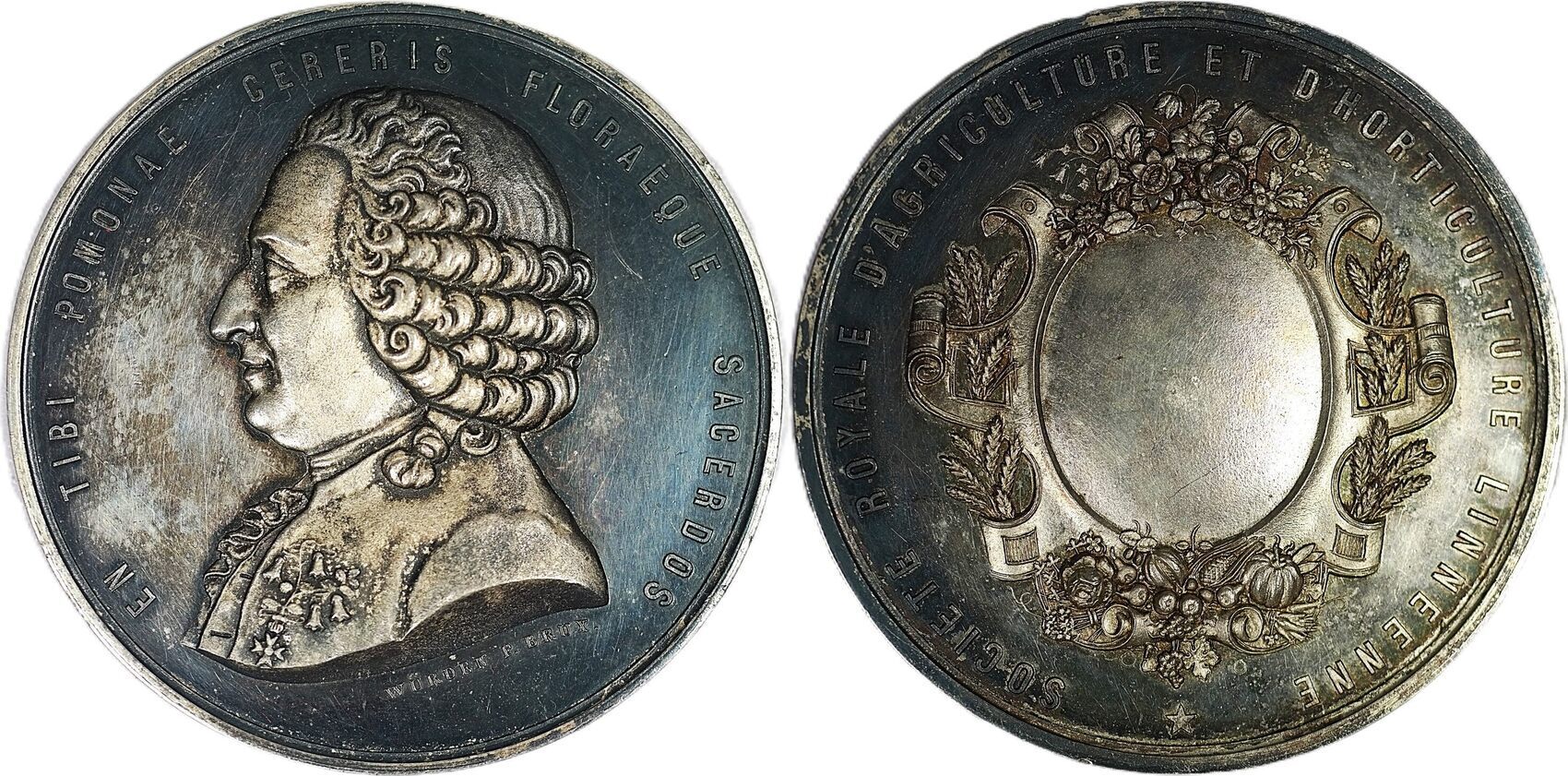 Belgium / Sweden Historical medal 1847 Royal Linnean Society of Belgium