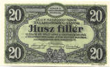 Hungary 20Heller 1916 POW Camp; Zalaegerszeg WWI aUNC