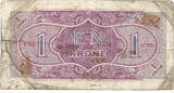 Denmark 1 Krone ND (1945) Allierede Overkommando (Allied Supreme Command) F+