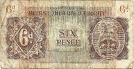 British Military Authority 6 Pence used in Greece -