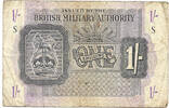 British Military Authority 1 Shilling Block S = Italy, Sicily -