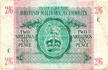 British Military Authority 2/6 Shillings / Half Crown Block C = Tripolitania -