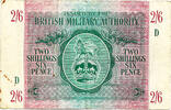 British Military Authority 2/6 Shillings / Half Crown Block D = Tripolitania -