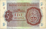 British Military Authority 5 Shillings / Crown Block E = Tripolitania -