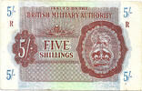 British Military Authority 5 Shillings / Crown Block R = Greece, Dodecanese -