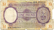 British Military Authority One Pound Block K = Morocco, Algeria, Tunesia -