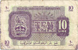 Military Authority in Tripolitania 10 Lire Series T -
