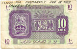 Military Authority in Tripolitania 10 Lire Series T - Ink -