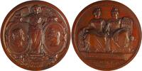 Historical medal 1846 Belgium / France Leopold I - Louis Philippe I Einweihung der Eisenbahnlinie Brüssel–Paris / Hart EF