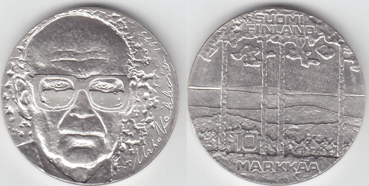 Монета 10 марок. Beer Finnish Mark Coin.