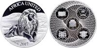 United African Countries 5 x 1500 Francs CFA Benin, Elfenbeinküste, Rep.Kongo, Mali, Niger, 3 Unzen Feinsilber -