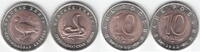 Russland 2 x 10 Rubel Rothalsgans + Schlange/Kobra -