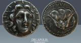 ISLANDS off CARIA Didrachm 205-190 BC Rhodos. Agemachos magistrate. Extremely RARE magistrat. XF+
