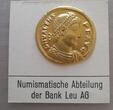 Roman Empire  Valens, 364-378. Solidus Nicomedia ***Pedigree Bank LEU AG 1977-1979*** XF