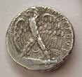 SELEUCIS and PIERIA, Antioch. Tetradrachm Vespasian, *New Holy Year 2* (AD 69/70). *CRESENT BETWEEN LEGS*  RARE