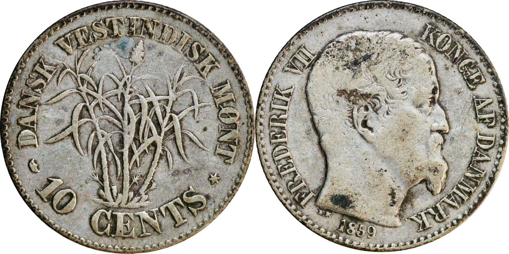 10 cents 1859 Danish West Indies | MA-Shops