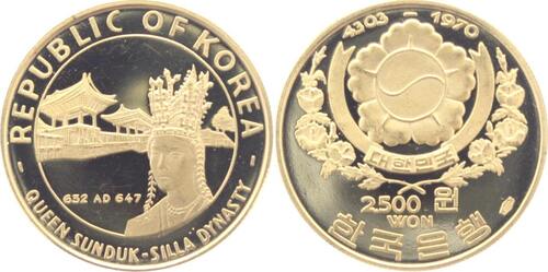 Korea-Süd 2.500 Won 1970 Polierte Platte