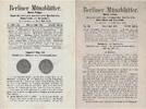 Numismatische und Arch&auml;ologische Zeitschriften 1911 BERLINER M&Uuml;NZBL&Auml;TTER... 234.07 元210.66 元  ＋  39.01 元 运费