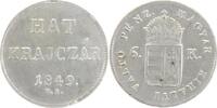 6 Kreuzer für Ungarn 1 1849  NB  Revolutions-Prägungen 1848-1849. vorzüglich +