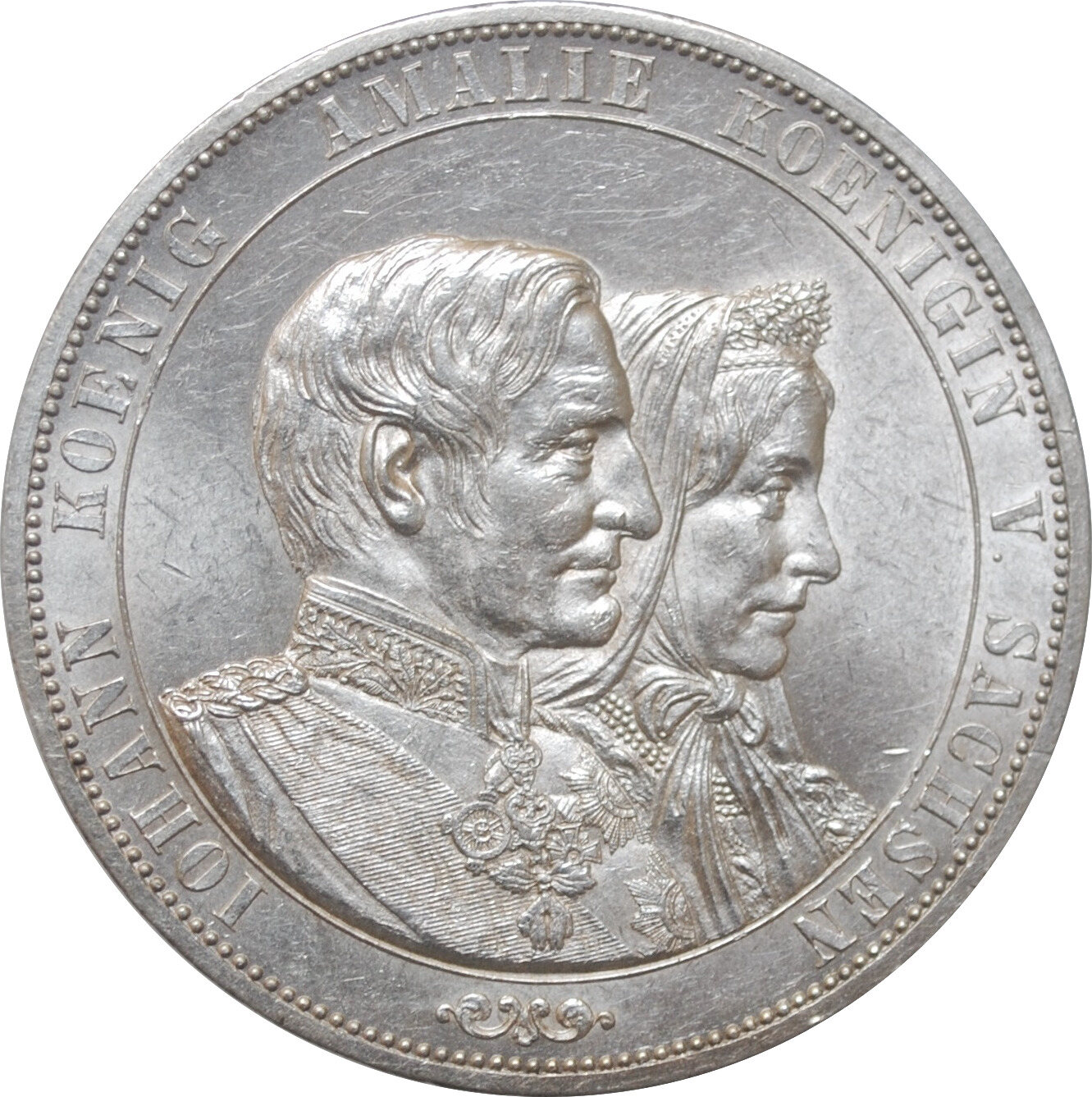 Saxony 2 vereinsthaler 1872, NGC MS62, Anniversary of Golden