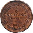 Sweden 1/6 skilling banco 1855, NGC MS64 RB, "King Oscar I (1844 - 1859)" Sweden  banco 1855, NGC MS64 RB, "King Oscar I (1