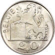 Belgium 20 francs 1955, PCGS MS64 BELGIE, "King Baudouin I (1948 - 1993)" RARE DATE Belgium  1955, PCGS MS64 BELGIE, "King Baudouin I