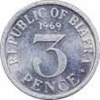 Biafra 3 pence 1969, PCGS MS63, "Republic of Biafra (1967 - 1970)" Biafra  1969, PCGS MS63, "Republic of Biafra (196