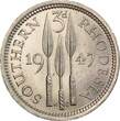 Southern Rhodesia 3 pence 1947, PCGS MS63, "British colony (1932 - 1955)" Southern Rhodesia  1947, PCGS MS63, "British colo