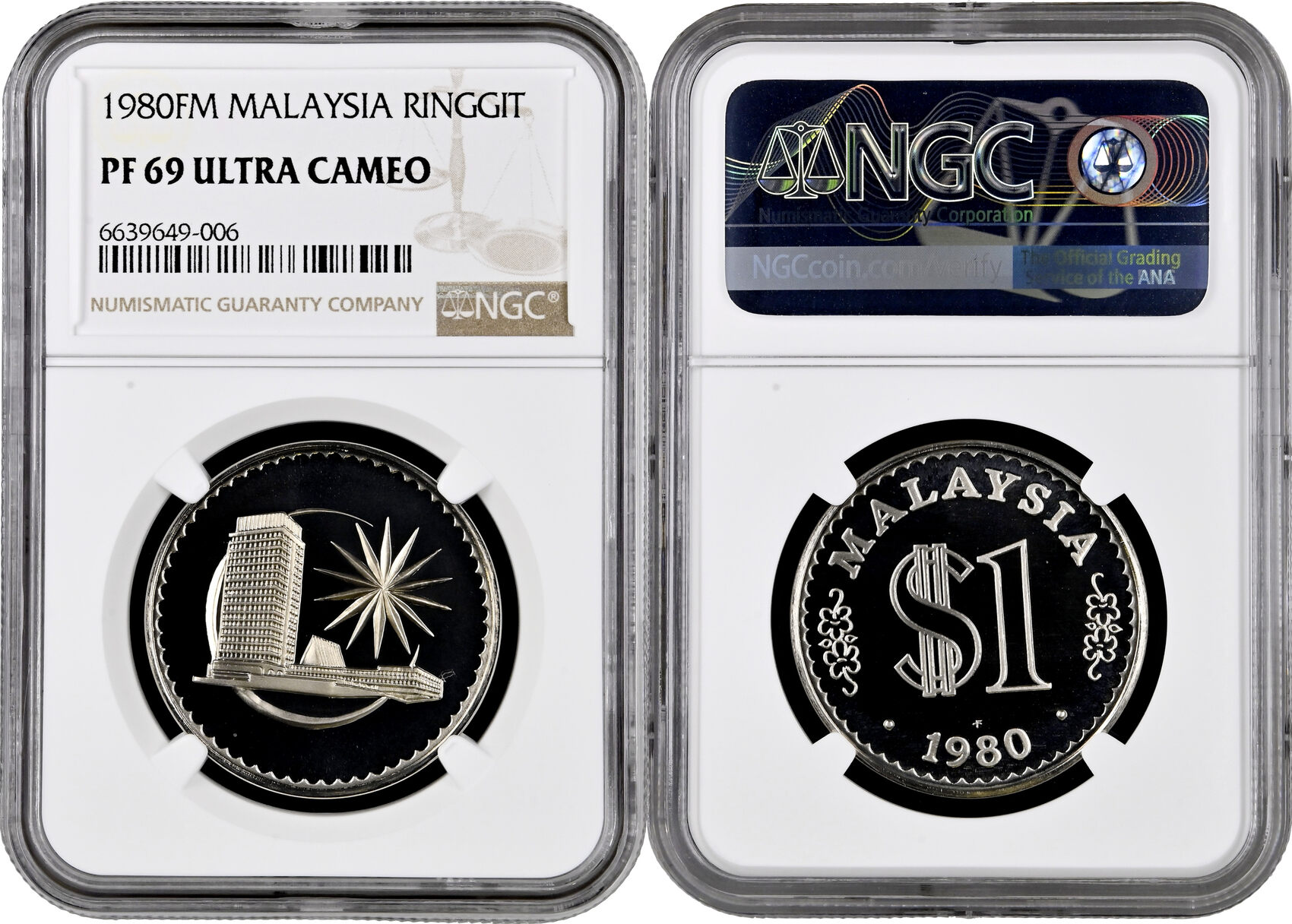 Malaysia 1 ringgit 1980 FM, NGC PF69 UC, Federation of Malaysia (1967 -  2023) Malaysia 1980 FM, NGC PF69 UC, Federation of Ma | MA-Shops